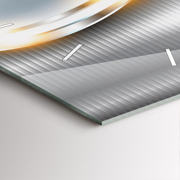 Čtvercové nástěnné hodiny Kovová abstrakce