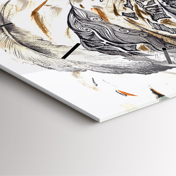 Skleněné hodiny čtvercové Sova symbol moudrosti