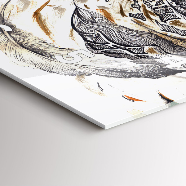 Skleněné hodiny čtvercové Sova symbol moudrosti