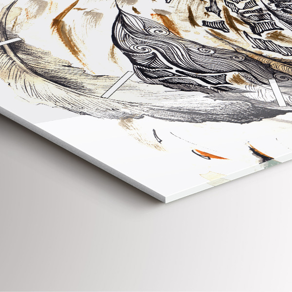 Skleněné hodiny čtvercové Sova symbol moudrosti