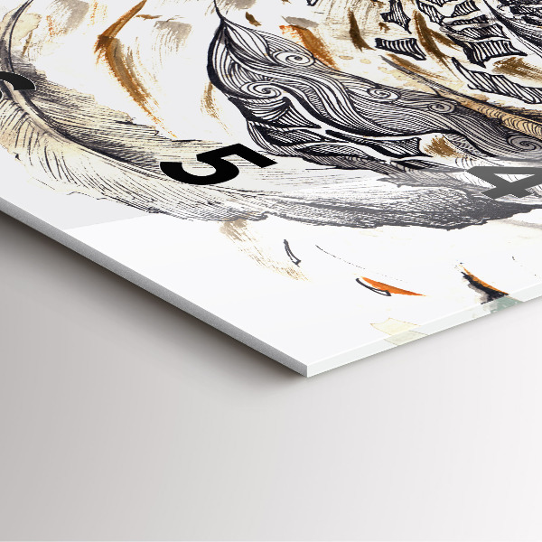 Skleněné hodiny čtvercové Sova symbol moudrosti