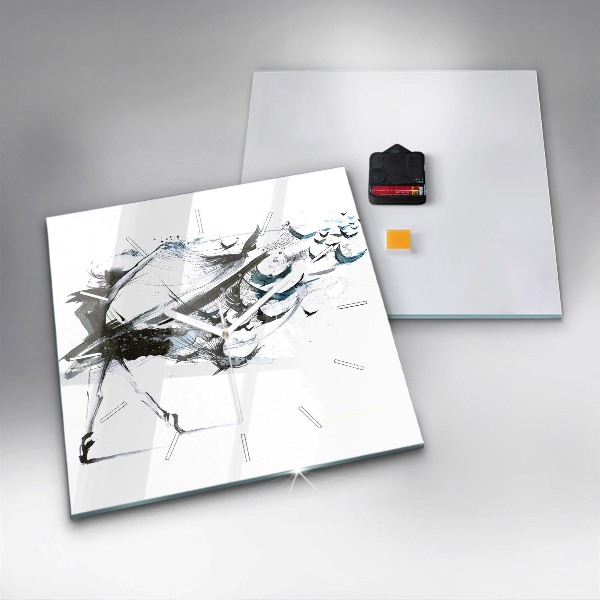 Skleněné hodiny čtvercové Žena tančící balet