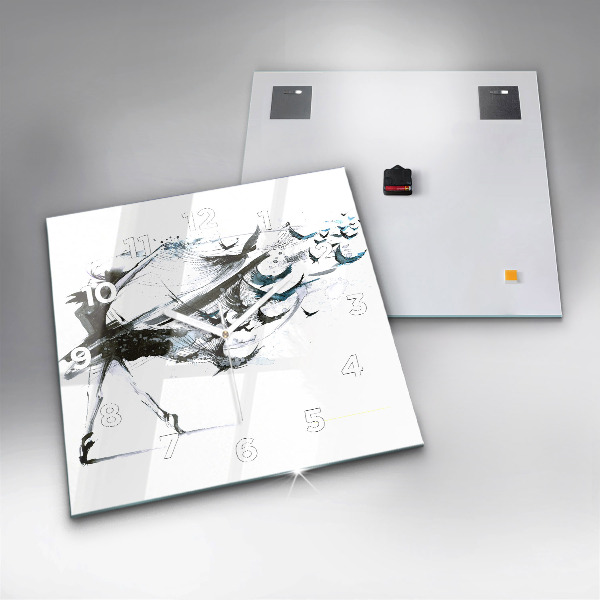 Skleněné hodiny čtvercové Žena tančící balet