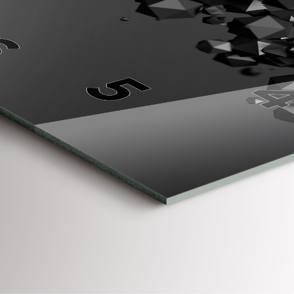 Skleněné hodiny čtvercové Černá abstrakce