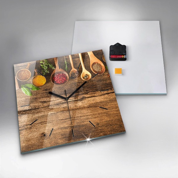 Skleněné hodiny čtvercové Lžičky s kořením