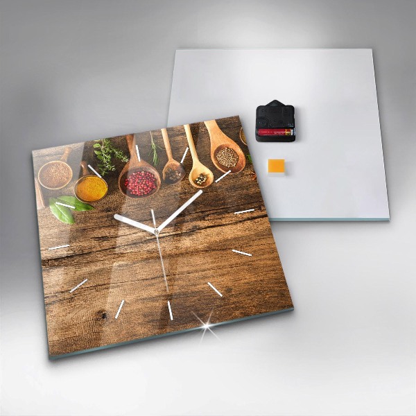 Skleněné hodiny čtvercové Lžičky s kořením