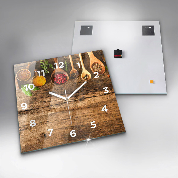 Skleněné hodiny čtvercové Lžičky s kořením