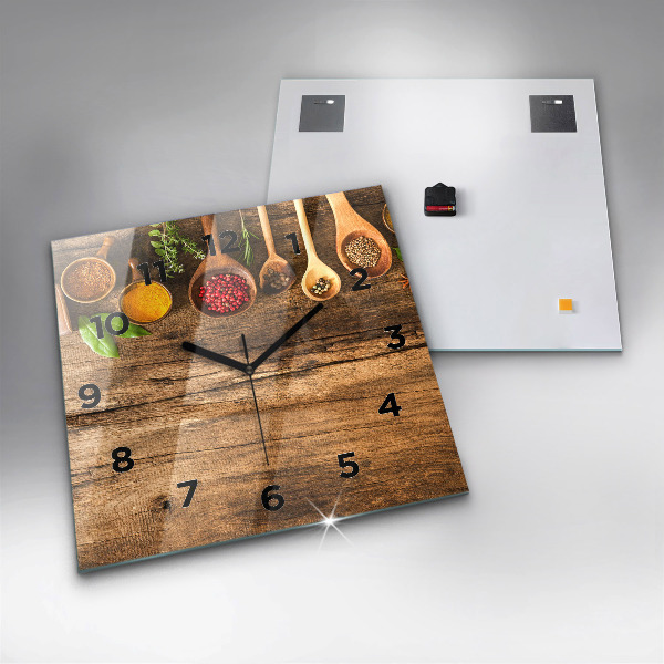Skleněné hodiny čtvercové Lžičky s kořením