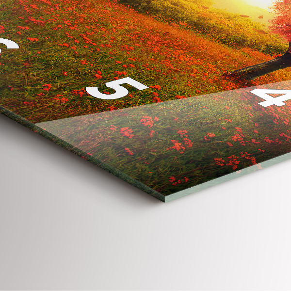 Skleněné hodiny čtvercové Strom se srdcem lásky