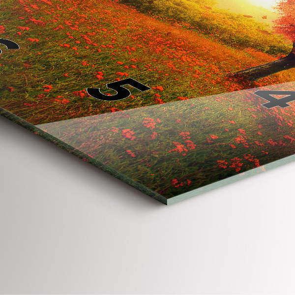 Skleněné hodiny čtvercové Strom se srdcem lásky