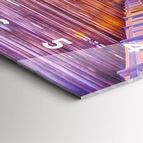 Skleněné hodiny čtvercové Most v přístavu večer