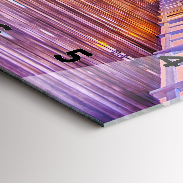 Skleněné hodiny čtvercové Most v přístavu večer