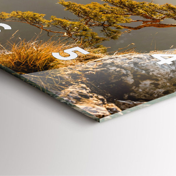 Skleněné hodiny čtvercové Strom v horách