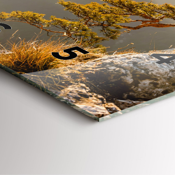 Skleněné hodiny čtvercové Strom v horách