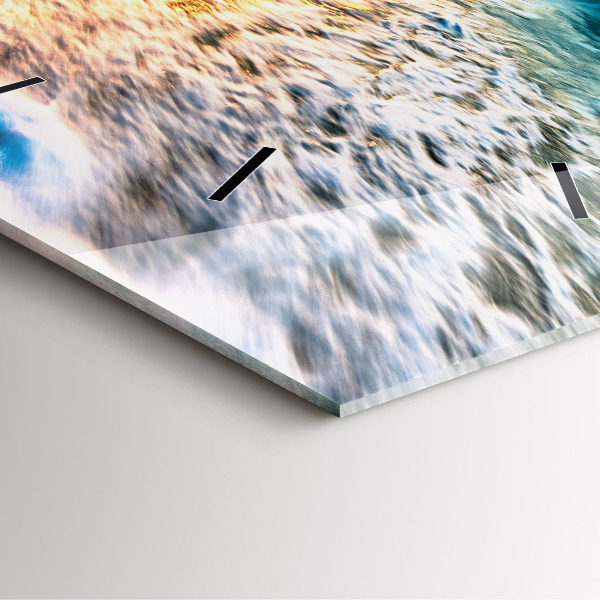 Skleněné hodiny čtvercové Pláž, moře a písek