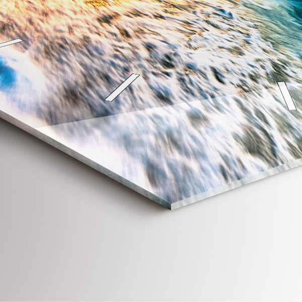 Skleněné hodiny čtvercové Pláž, moře a písek