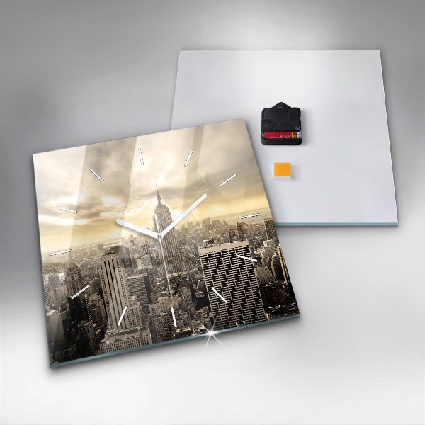 Skleněné hodiny čtvercové Věže v New Yorku