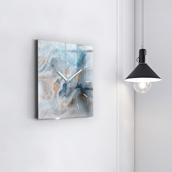 Skleněné hodiny čtvercové Mramorový vzor