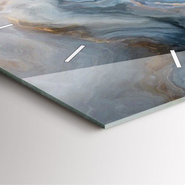 Skleněné hodiny čtvercové Mramorový vzor