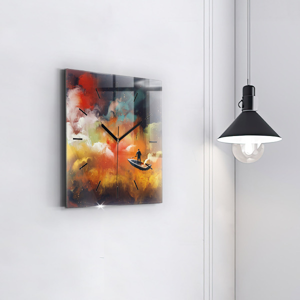 Skleněné hodiny čtvercové Abstraktní obraz