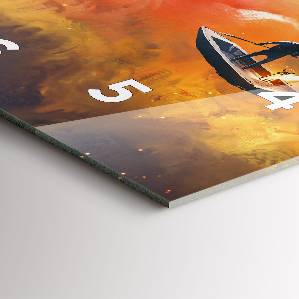 Skleněné hodiny čtvercové Abstraktní obraz