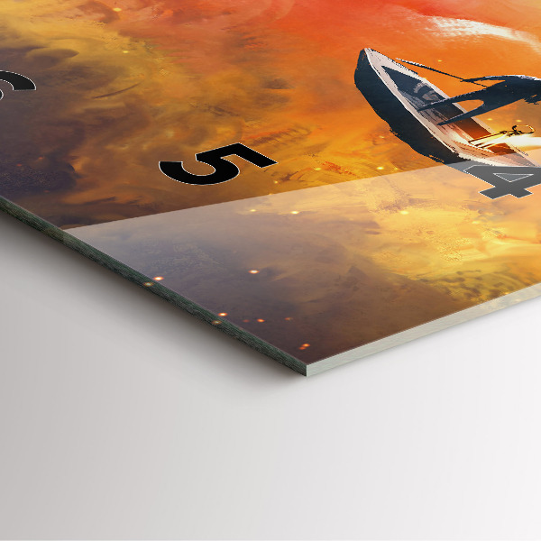 Skleněné hodiny čtvercové Abstraktní obraz