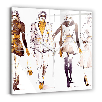 Skleněné hodiny čtvercové Žena a muž