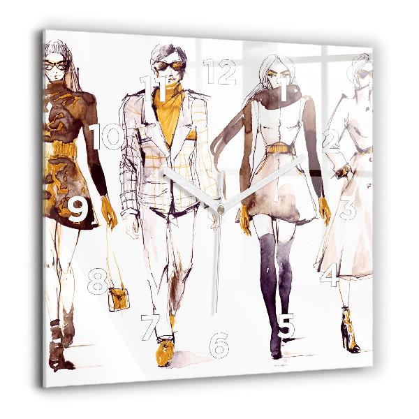 Skleněné hodiny čtvercové Žena a muž