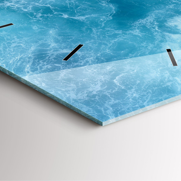 Skleněné hodiny čtvercové Mořská voda