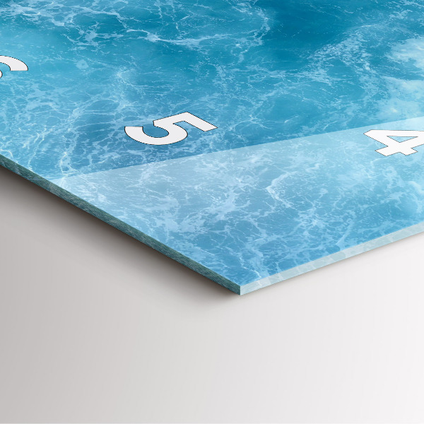 Skleněné hodiny čtvercové Mořská voda