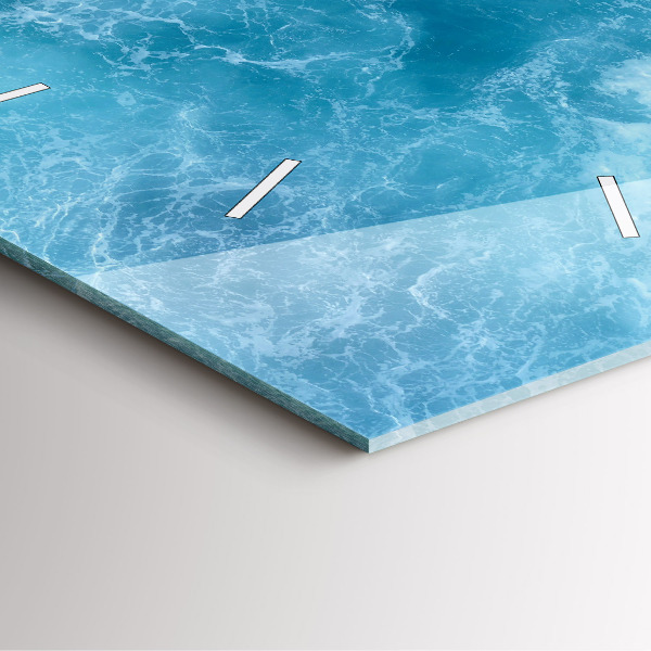 Skleněné hodiny čtvercové Mořská voda