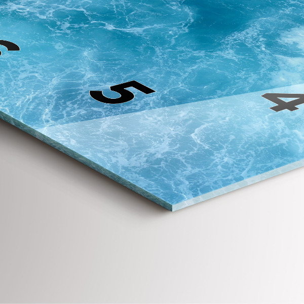 Skleněné hodiny čtvercové Mořská voda