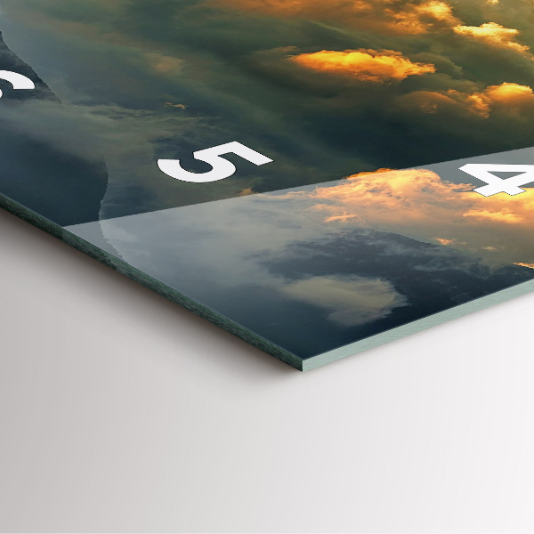 Skleněné hodiny čtvercové Let balonu v oblacích