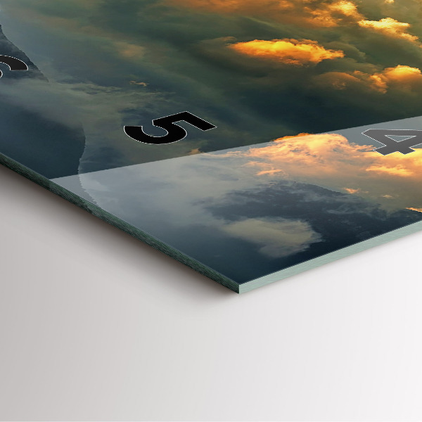 Skleněné hodiny čtvercové Let balonu v oblacích