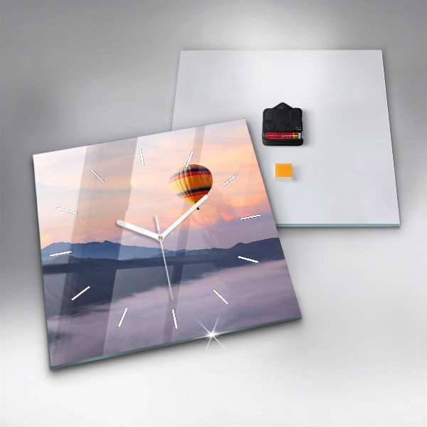 Skleněné hodiny čtvercové Krásná krajina