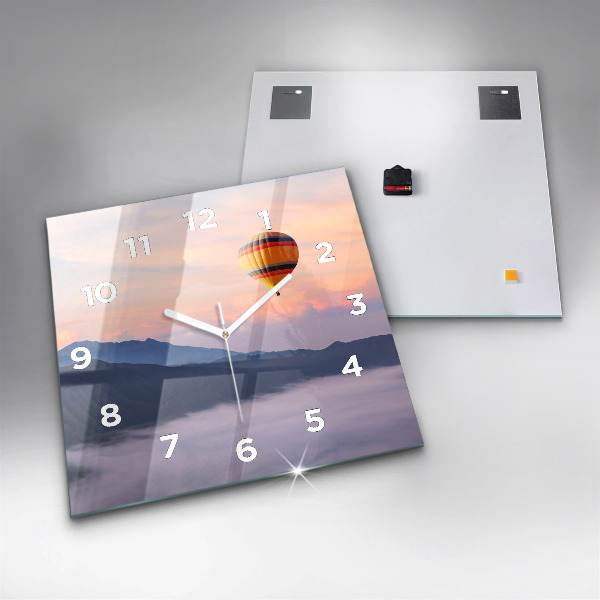 Skleněné hodiny čtvercové Krásná krajina