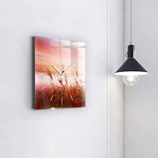 Skleněné hodiny čtvercové Mlhavé ráno