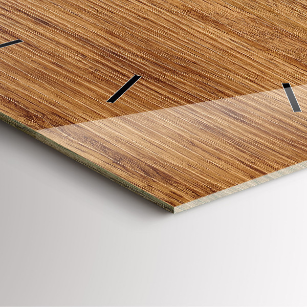 Skleněné hodiny čtvercové Světlé dřevo