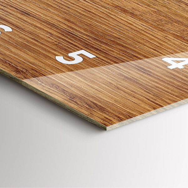 Skleněné hodiny čtvercové Světlé dřevo