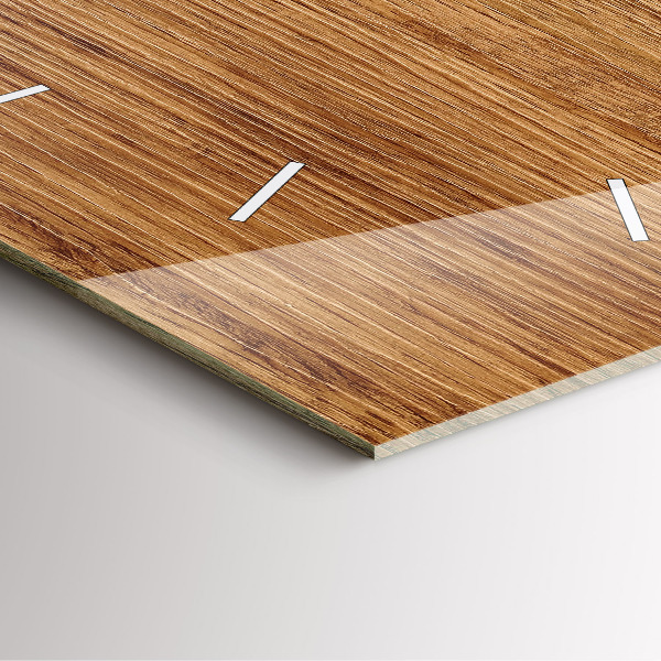 Skleněné hodiny čtvercové Světlé dřevo