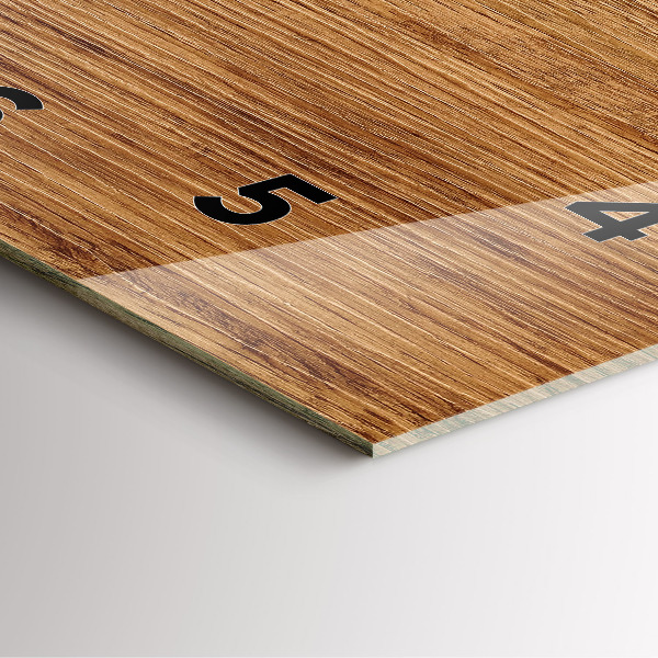 Skleněné hodiny čtvercové Světlé dřevo