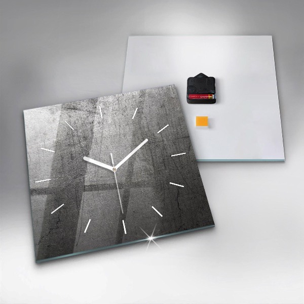Skleněné hodiny čtvercové Kovová zeď