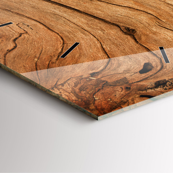 Skleněné hodiny čtvercové Staré dřevo