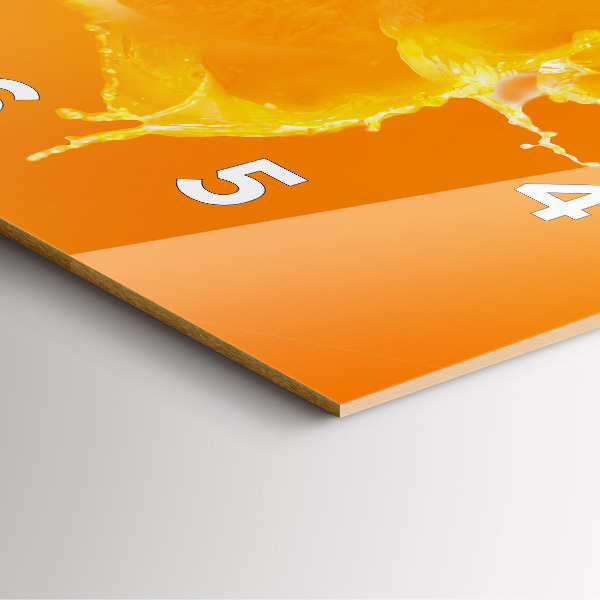 Skleněné hodiny čtvercové Oranžový