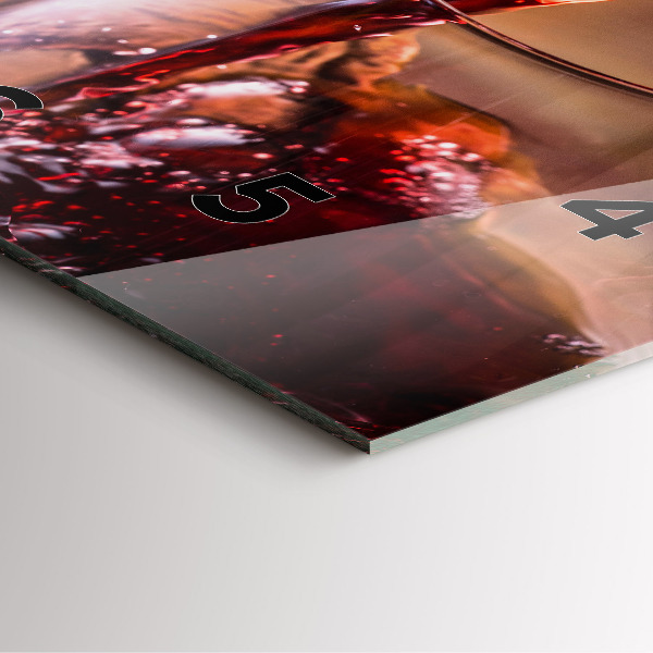 Skleněné hodiny čtvercové Sklenice červeného vína