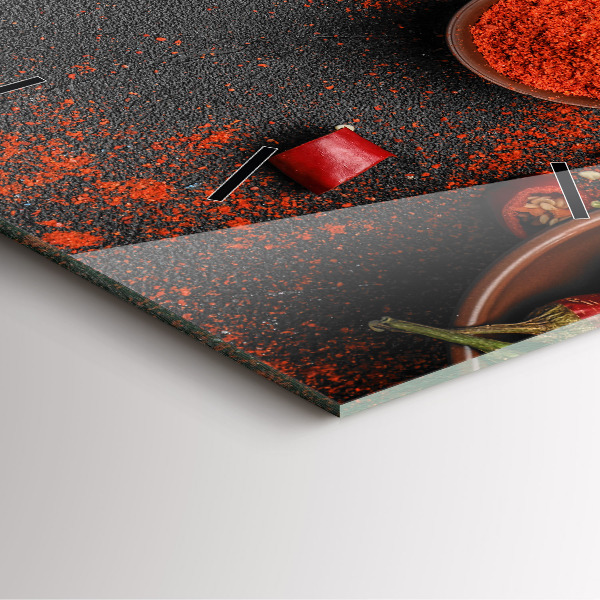 Skleněné hodiny čtvercové Červené papriky