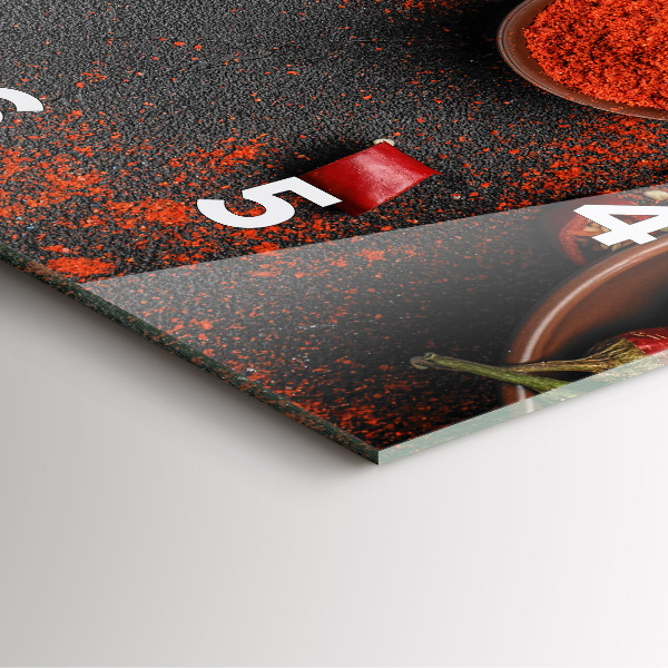 Skleněné hodiny čtvercové Červené papriky