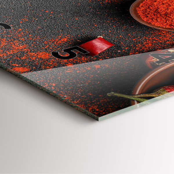 Skleněné hodiny čtvercové Červené papriky