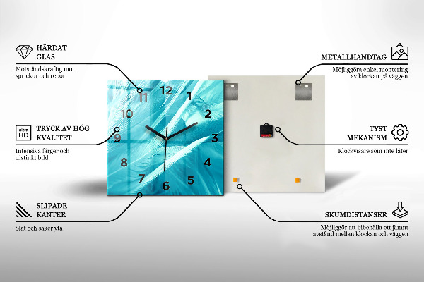 Skleněné hodiny čtvercové Průmyslová zeď