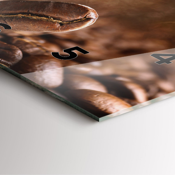 Skleněné hodiny čtvercové Kávová zrna